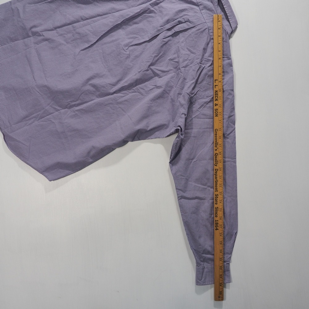 Ralph Lauren Shirt Men Large Purple Gingham Check Long Sleeve Classic Fit Cotton - Picture 6 of 8